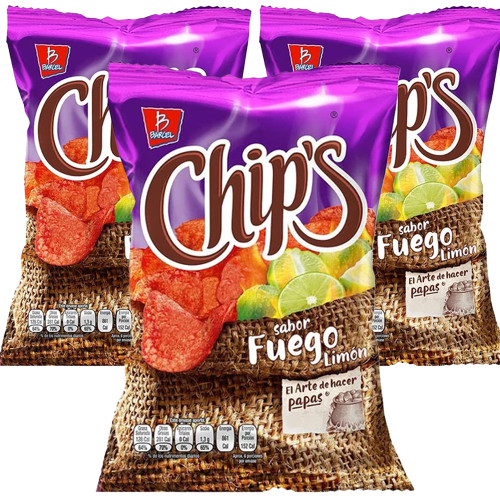 Chips Fuego 56g (Pack of 3) Mexican Snacks Chips Fuego Lemon by